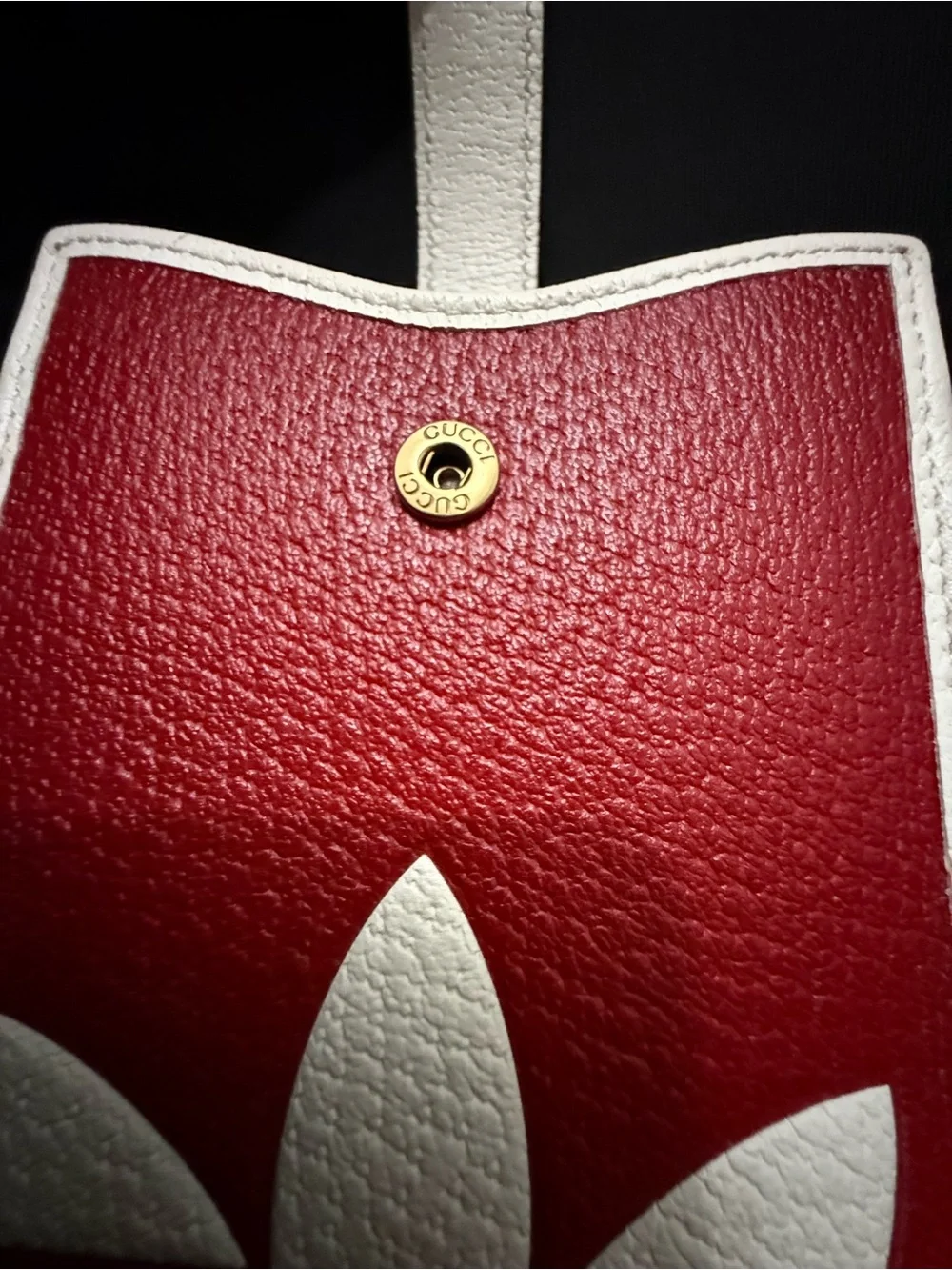 Authentic Gucci Adidas Red & White Logo Crossbody Phone Trefoil Red & Purse - Picture 6 of 14